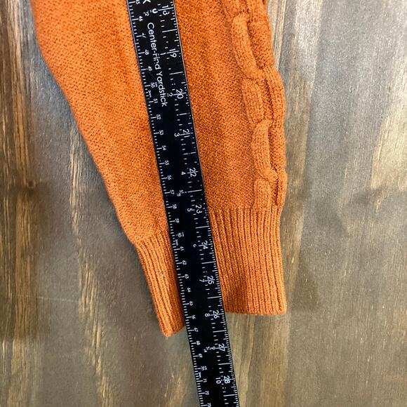 Calvin Klein Womens Sweater Rust Orange Chain Link Mock Neck Long Sleeve XL - Picture 9 of 12